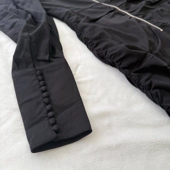 NWT Long Sleeve Black Mini Dress with Zip Up Back and Choker Neck - Picture 4 of 7